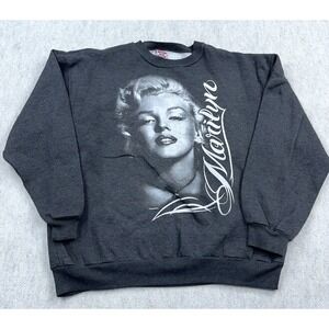 Marilyn Monroe Sweatshirt Mens XL Gray Crewneck Sweater Heavyweight 90s USA
